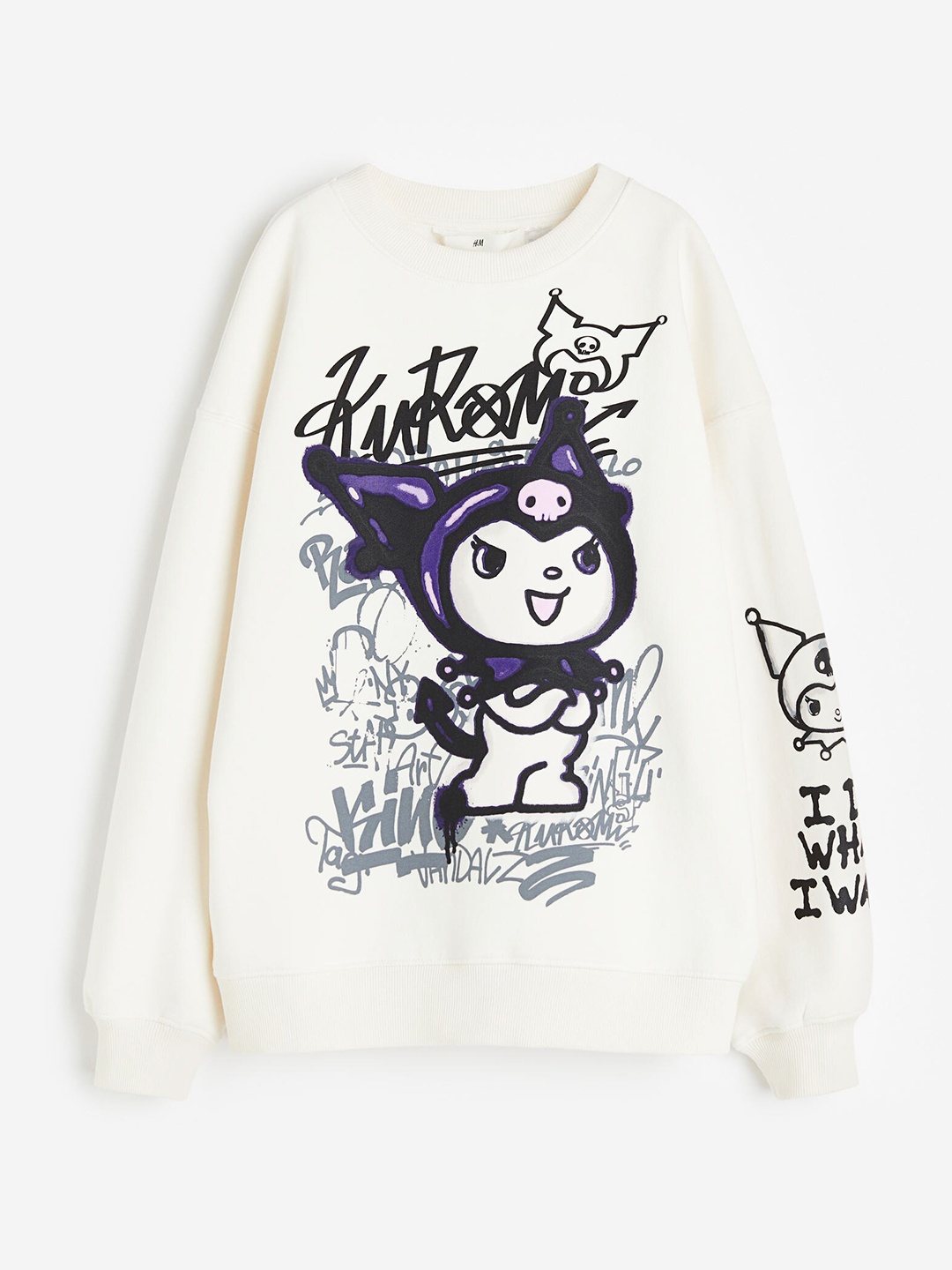 

H&M Girls Oversized Sweatshirt, White