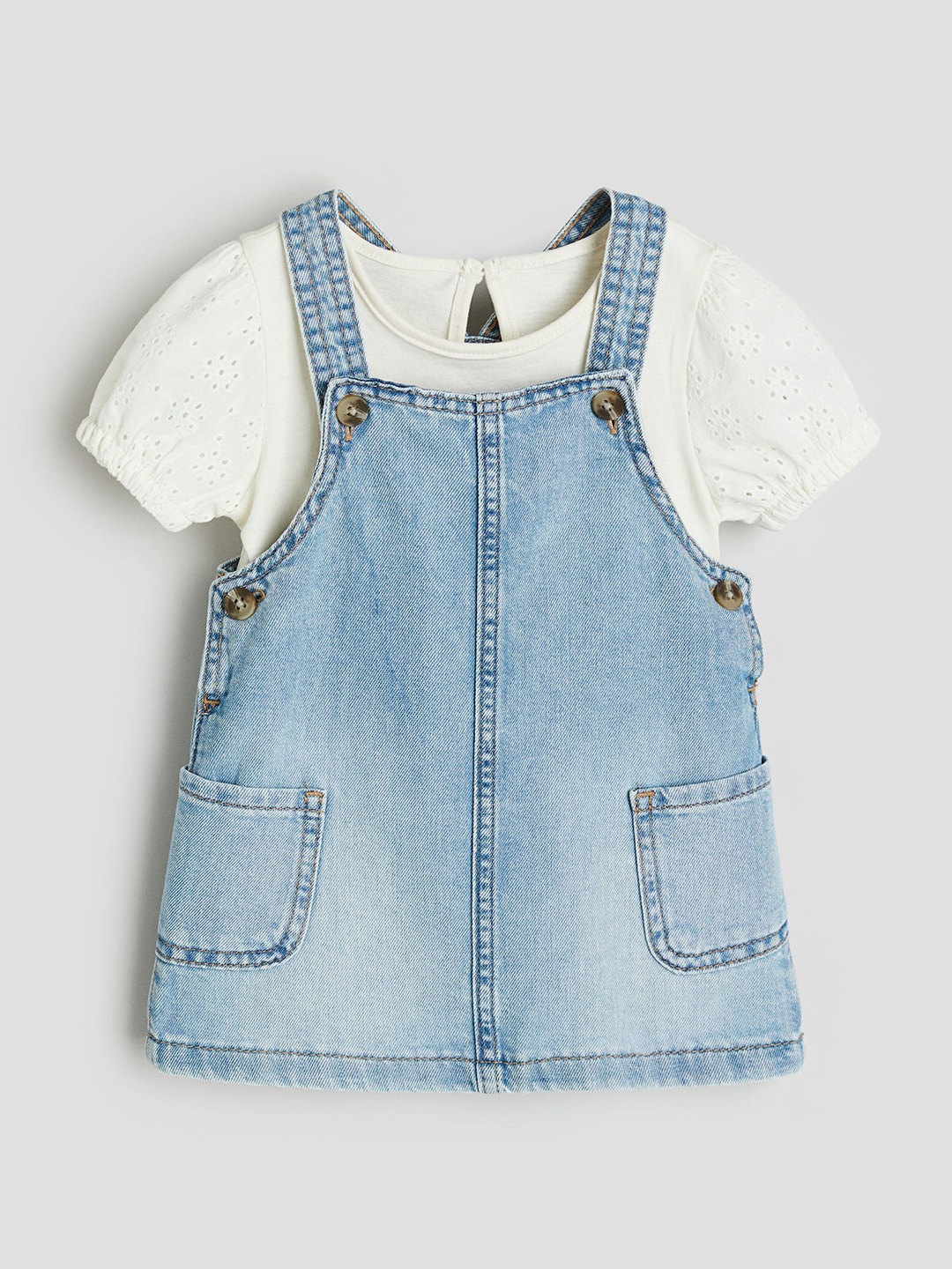 

H&M Infant Girls 2-Piece Cotton Set, Blue