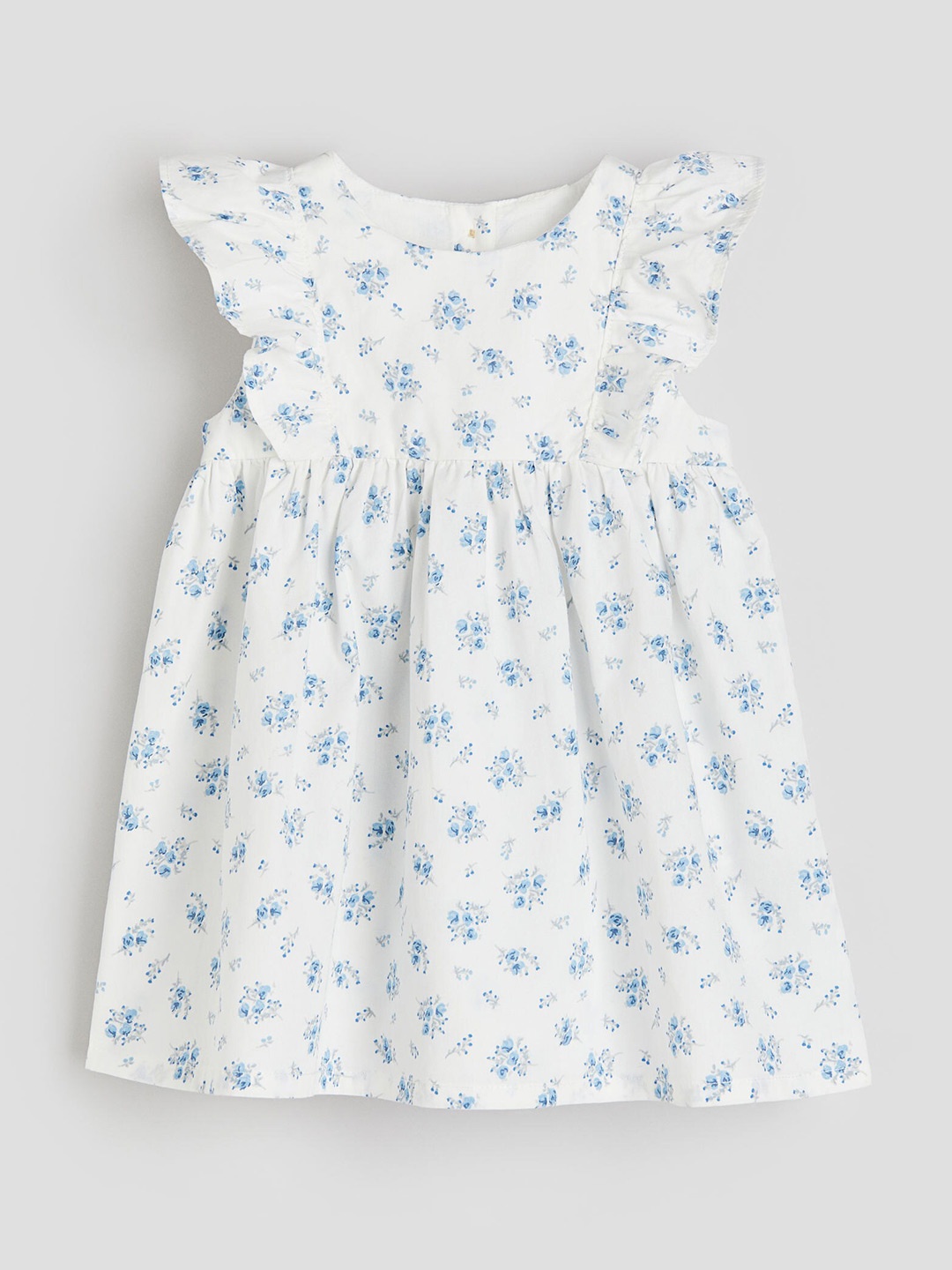 

H&M Girls Flounce-Trimmed Cotton Dress, White