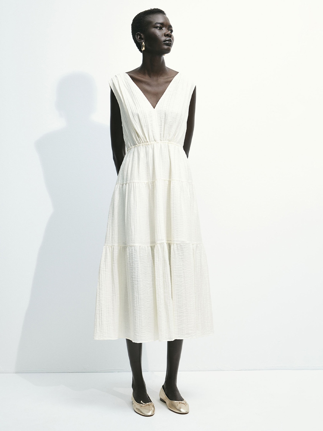 

H&M Tiered Dress, White