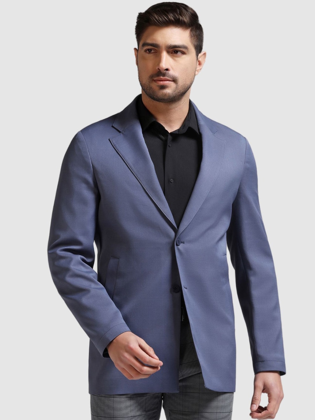 

Blackberrys TechPro Slim-Fit Notched Lapel Collar Single Breasted Blazer, Blue