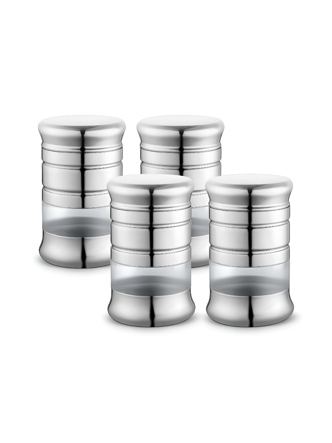 

Classic Essentials Silver-Toned 4 Pieces Dishwasher Safe Canisters 1 L Each