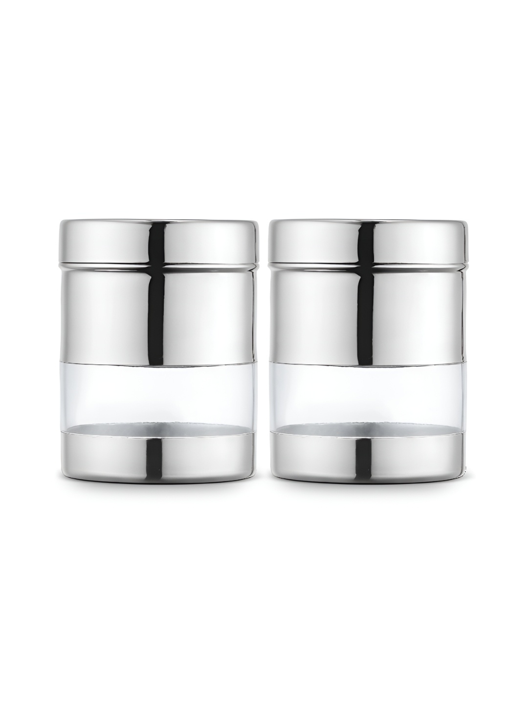 

Classic Essentials Silver-Toned 2 Pieces Dishwasher Safe Canisters 350 ml Each