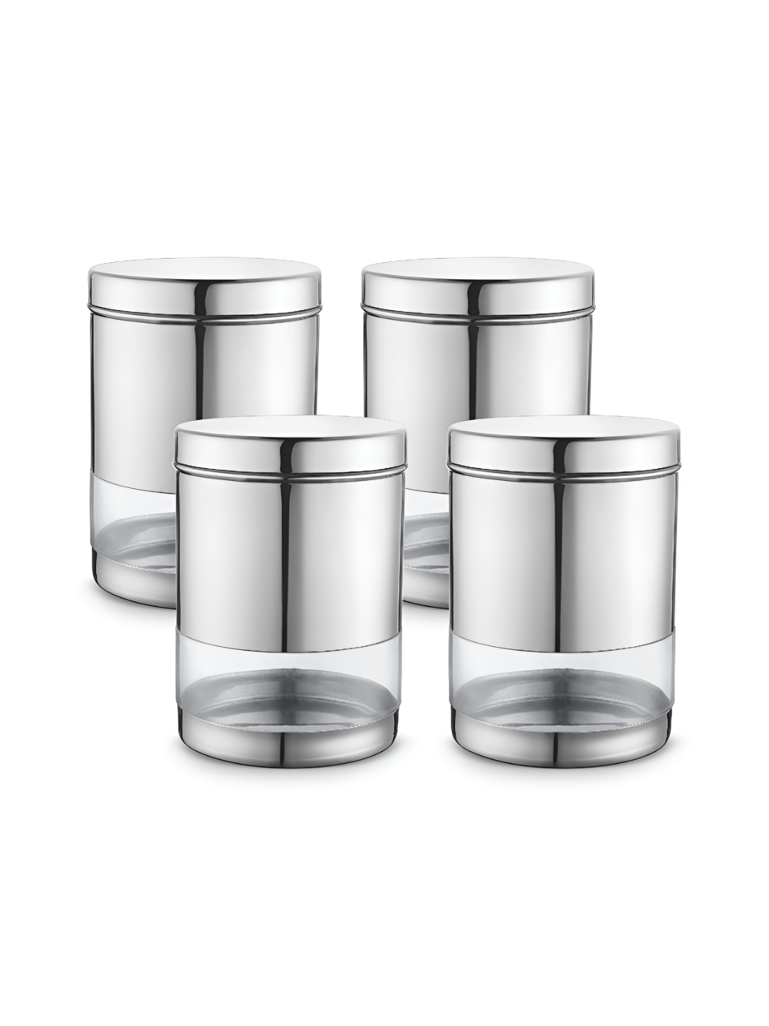 

Classic Essentials Silver-Toned 4 Pieces Dishwasher Safe Canister 650 ml Each