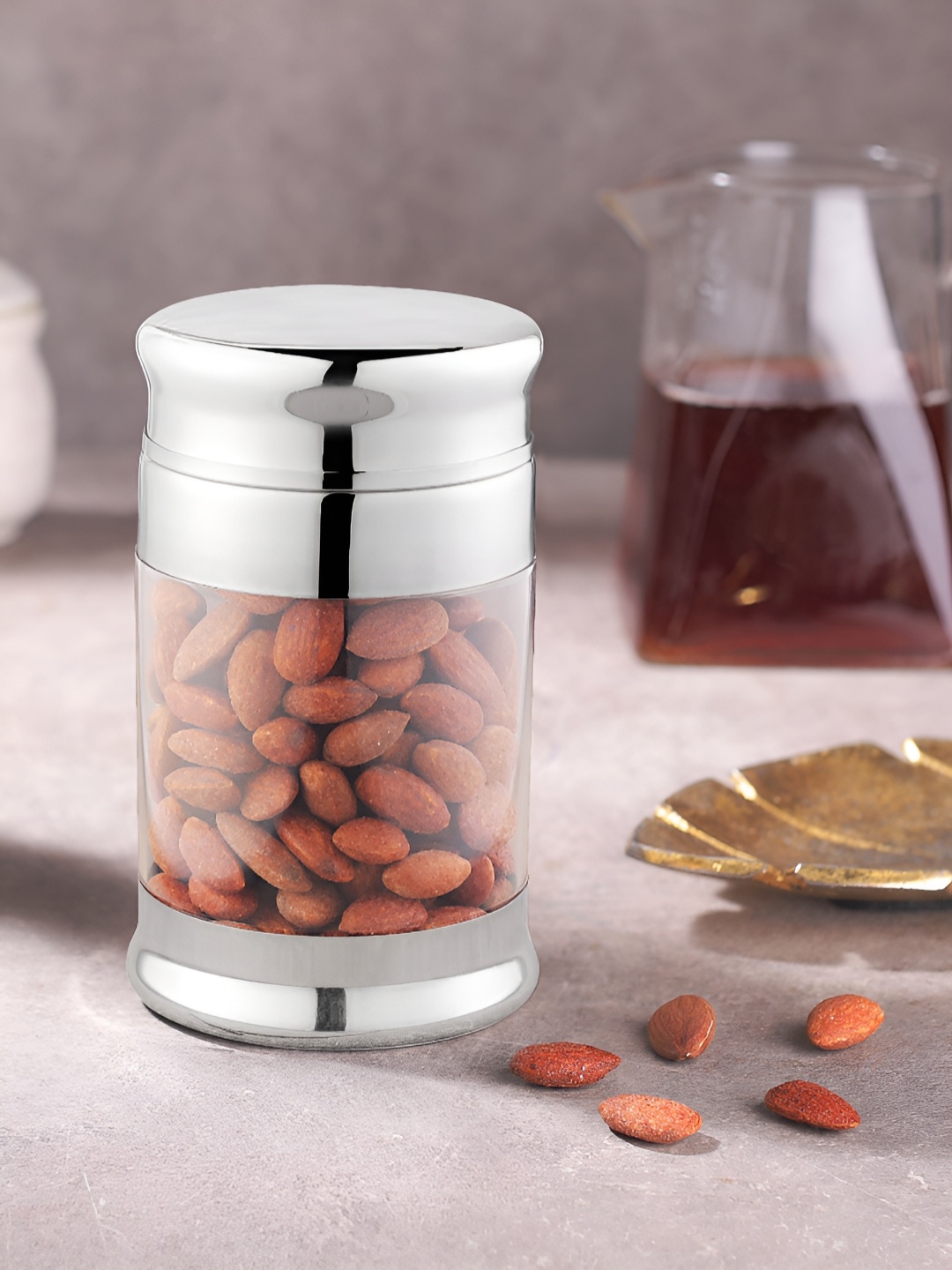 

Classic Essentials Silver-Toned 2 Pieces Dishwasher Safe Canisters 1.4 L Each