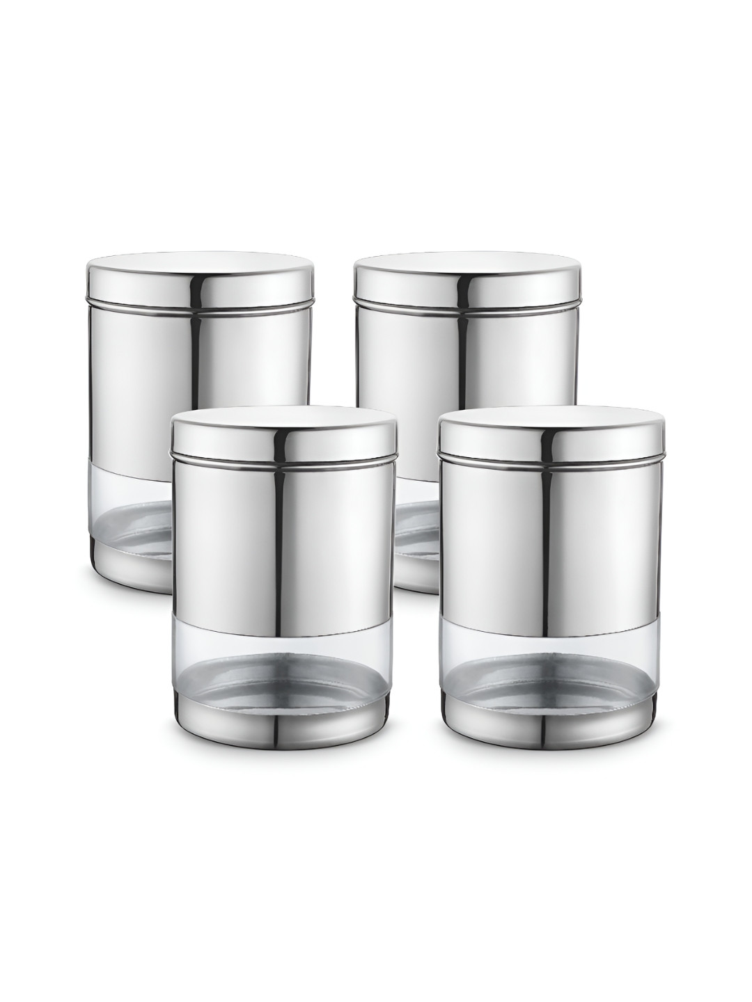 

Classic Essentials Silver Toned 4 Pieces Stainless Steel Canister 1 Ltr
