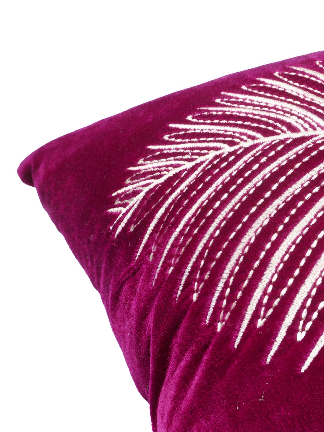 

Decoghar Purple & White 5 Pieces Floral Embroidered Square Cushion Covers