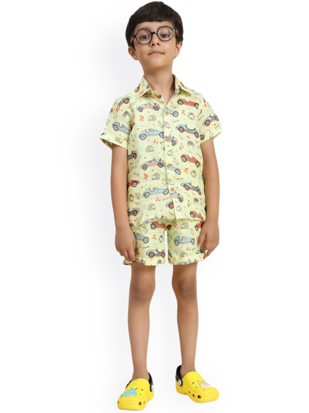 

BAESD Boys Printed Shirt & Short Clothing Set, Yellow