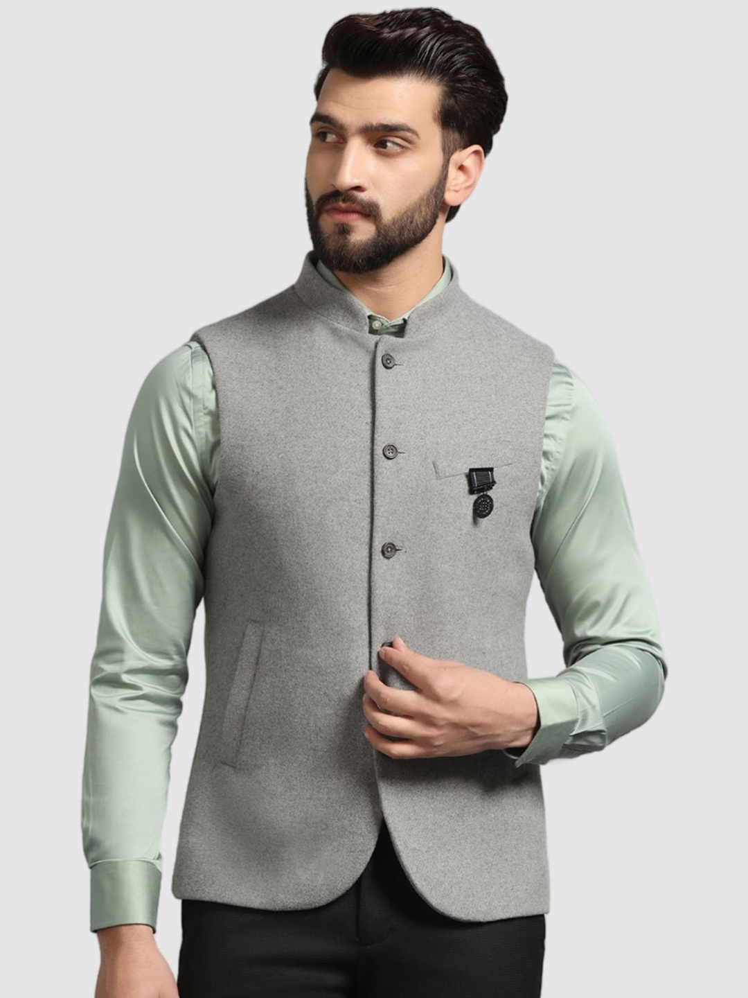 

Blackberrys Men Nehru Jacket, Grey