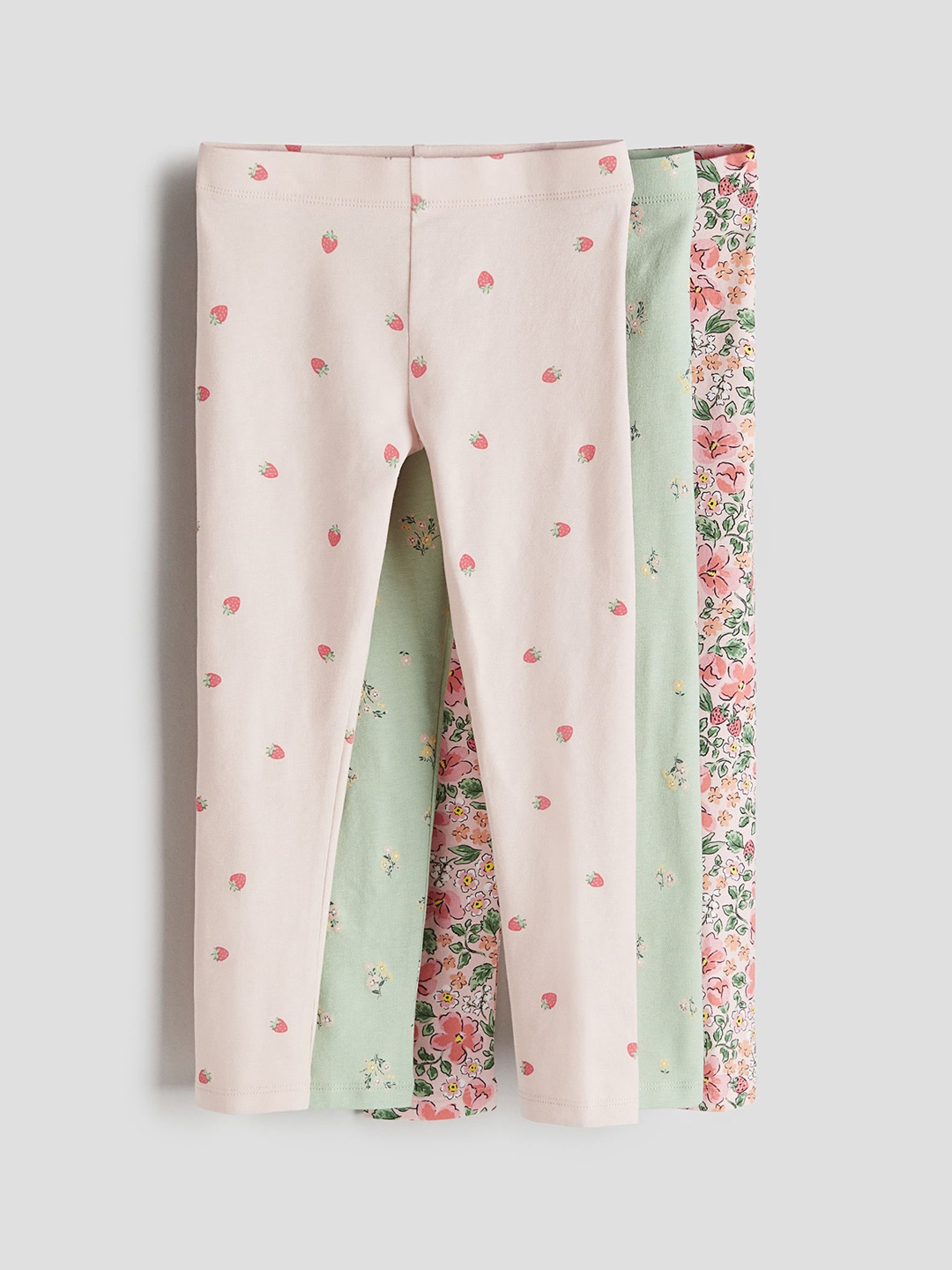 

H&M Girls 3-Pack Jersey Leggings, Pink