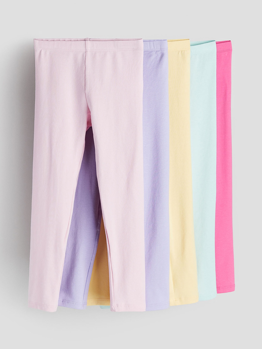 

H&M Girls 5-Pack Jersey Leggings, Pink