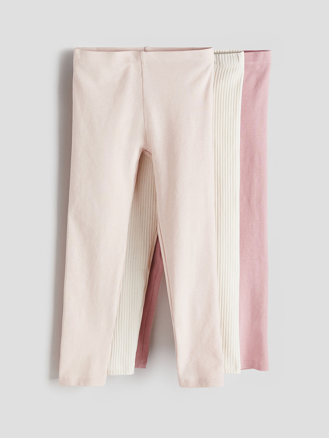 

H&M Girls 3-Pack Jersey Leggings, Pink