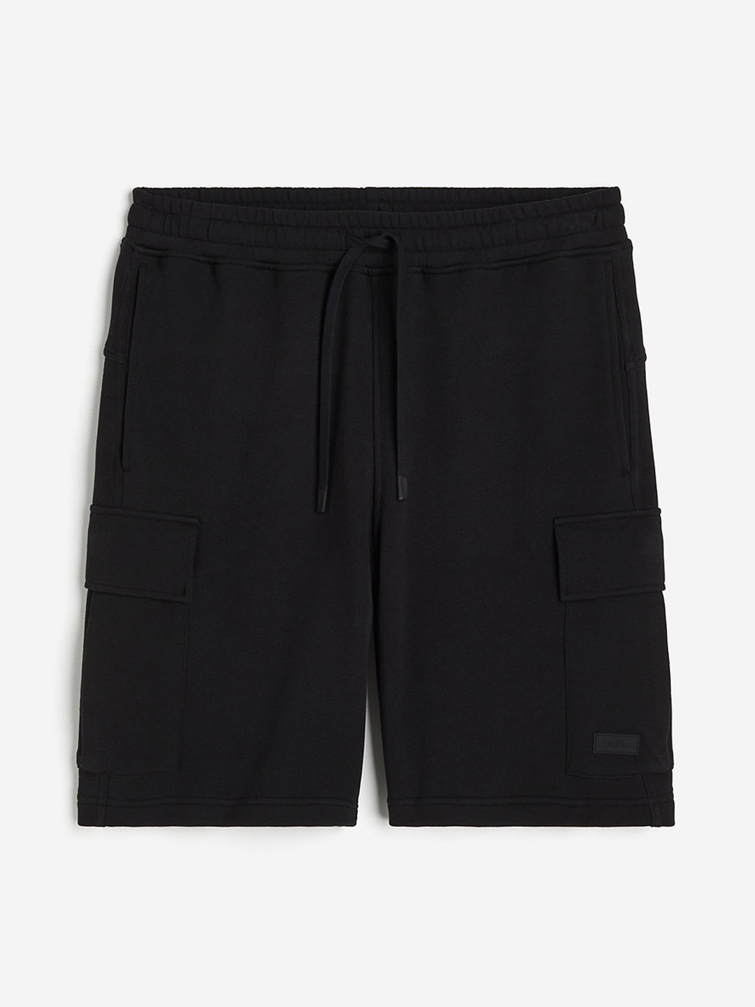 

H&M Men Pure Cotton Cargo Shorts, Black
