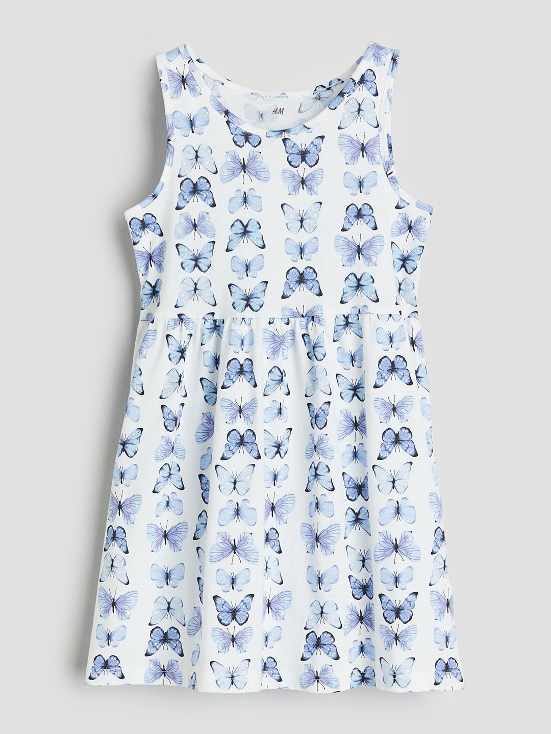 

H&M Girls Patterned Cotton Dress, White