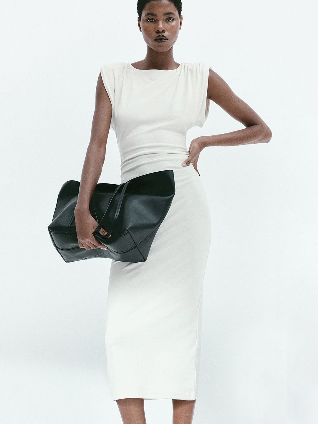 

H&M Shoulder-Pad Dress, White