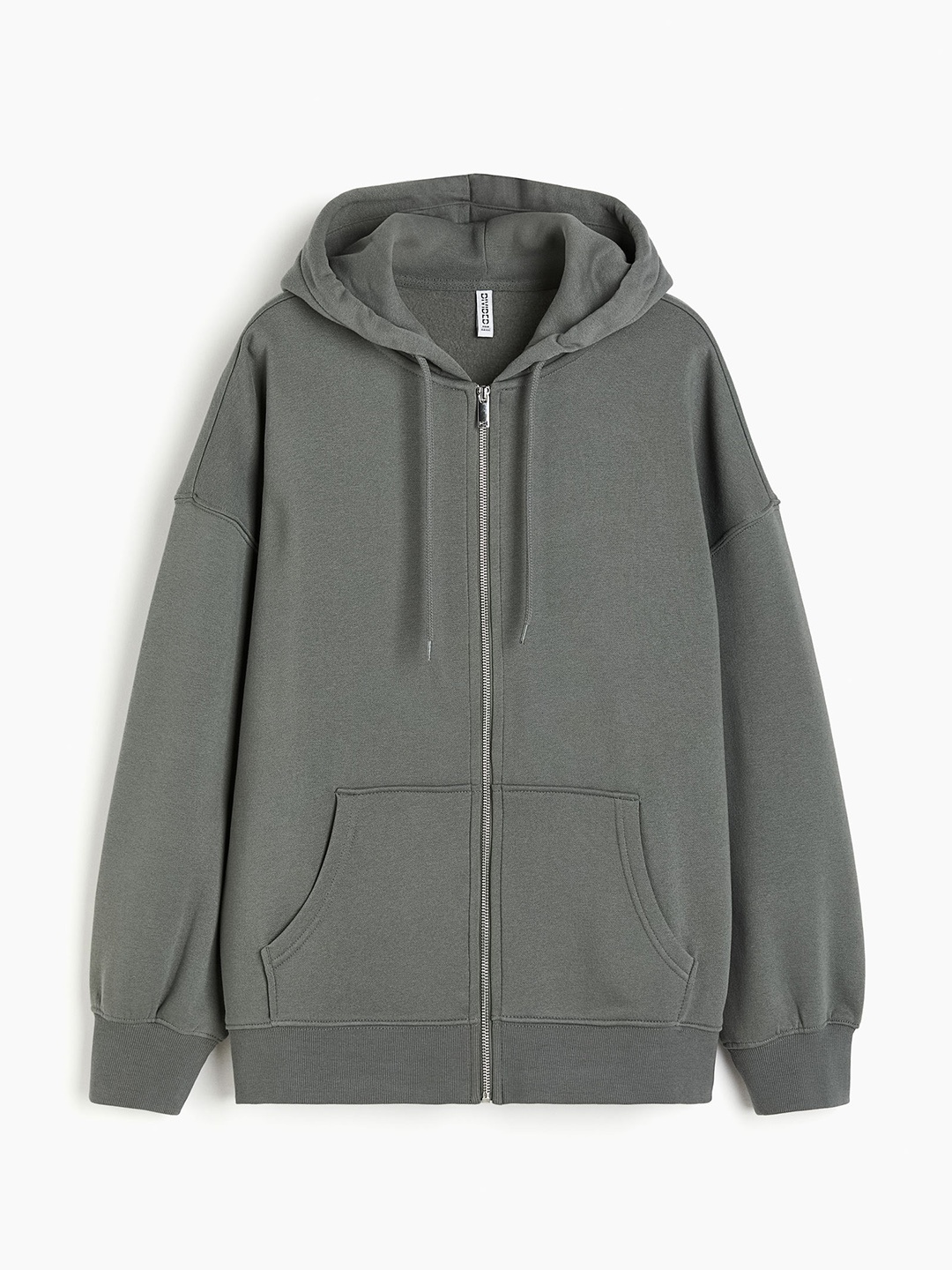 H&M Women Oversized Zip-Through Hoodie, Green