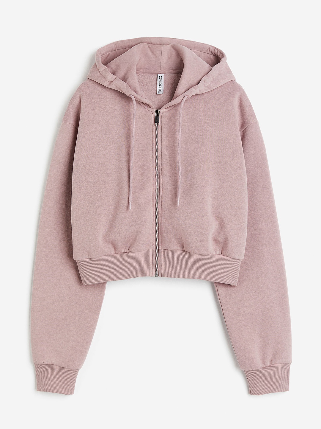

H&M Women Cropped Zip-Through Hoodie, Pink
