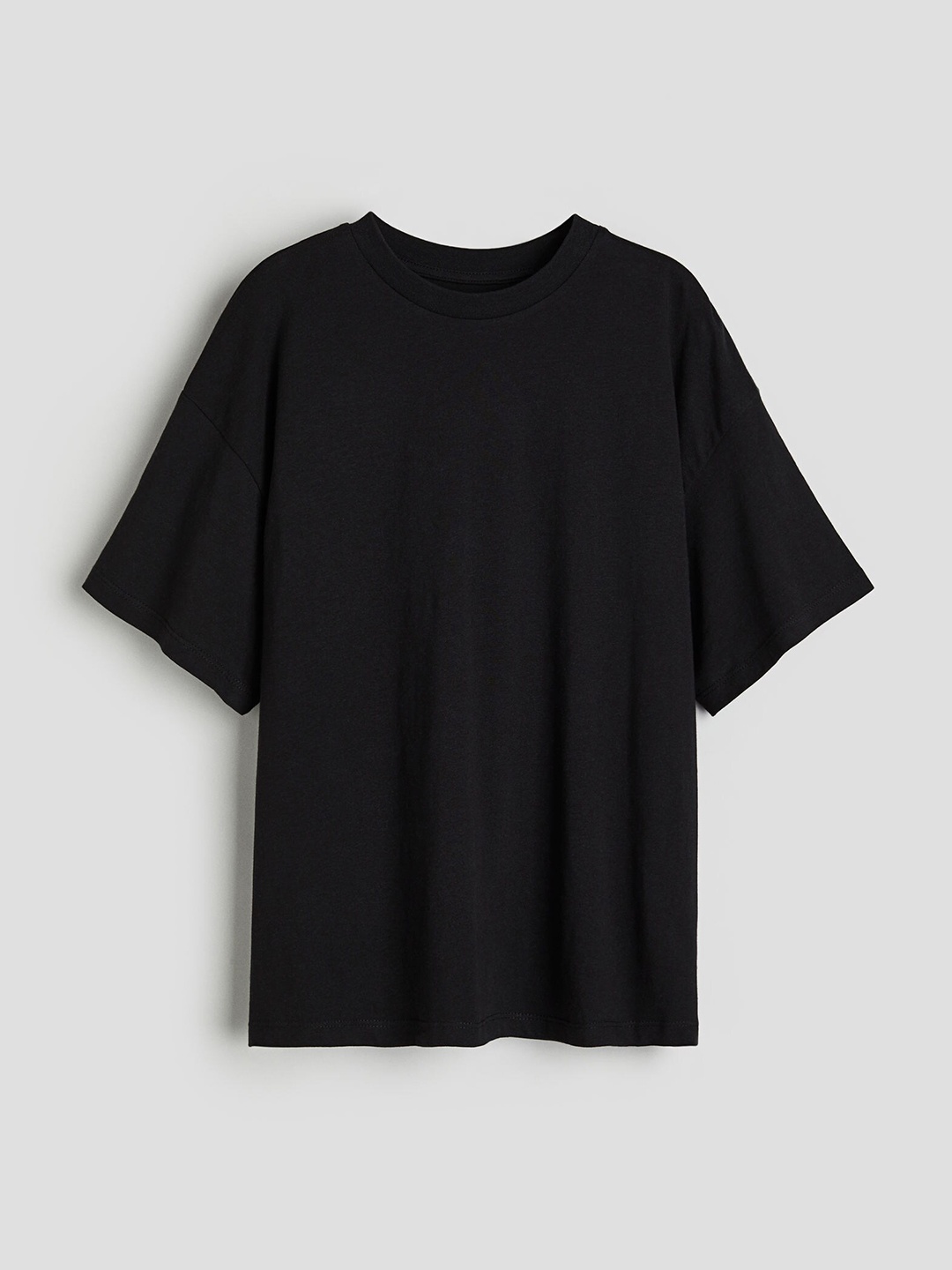 

H&M Girls Pure Cotton Oversized Cotton Jersey T-shirt, Black