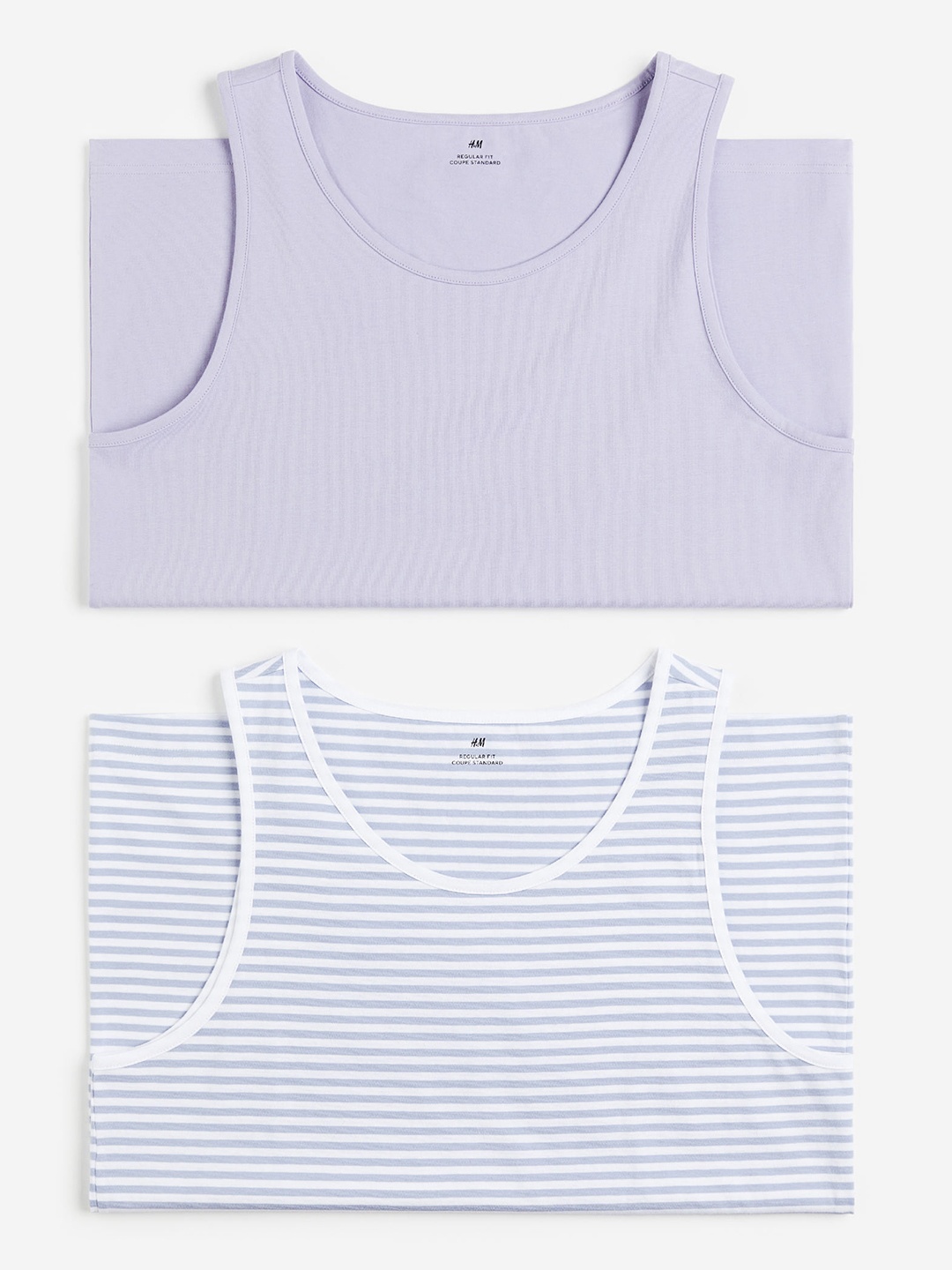 

H&M Men 2-Pack Regular Fit Vest Tops, Purple