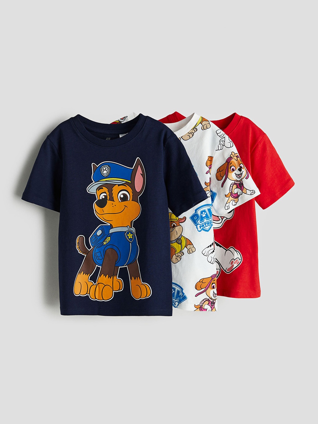 

H&M Boys Pure Cotton 3-Pack Printed T-Shirts, Blue