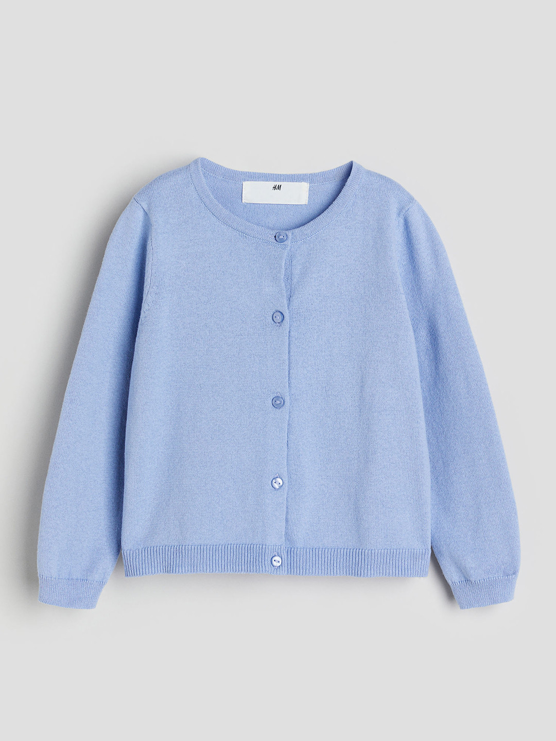 

H&M Girls Fine-Knit Cotton Cardigan, Blue
