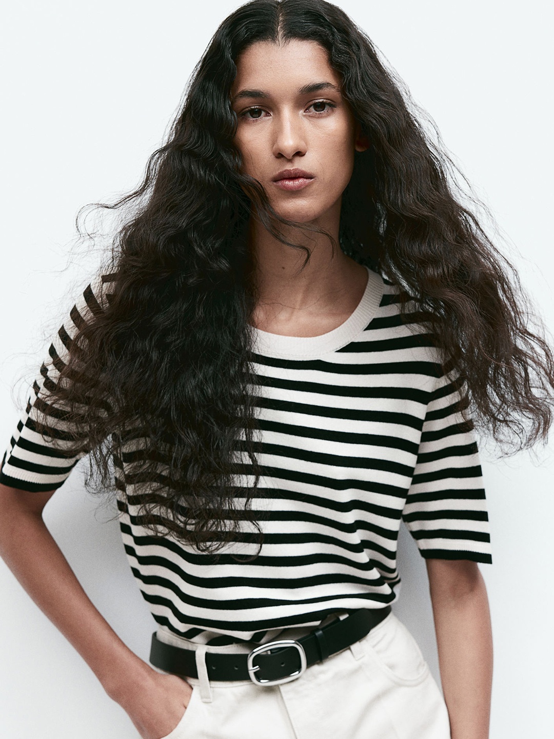 

H&M Fine-Knit Top, White