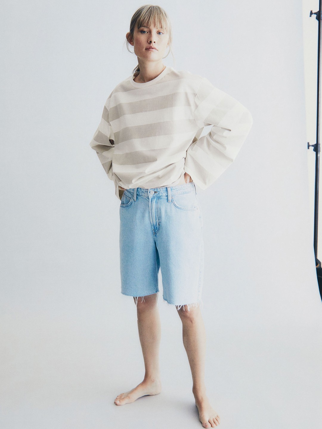 

H&M Oversized Cotton Top, Beige
