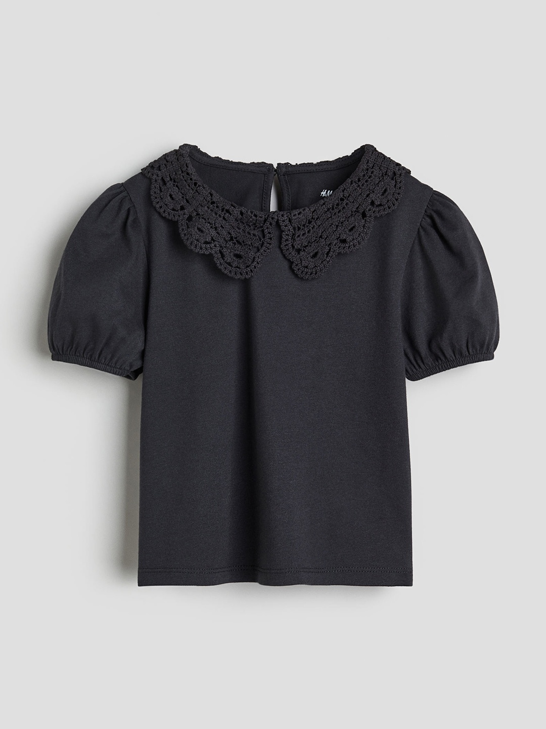 

H&M Girls Collared Jersey Top, Grey