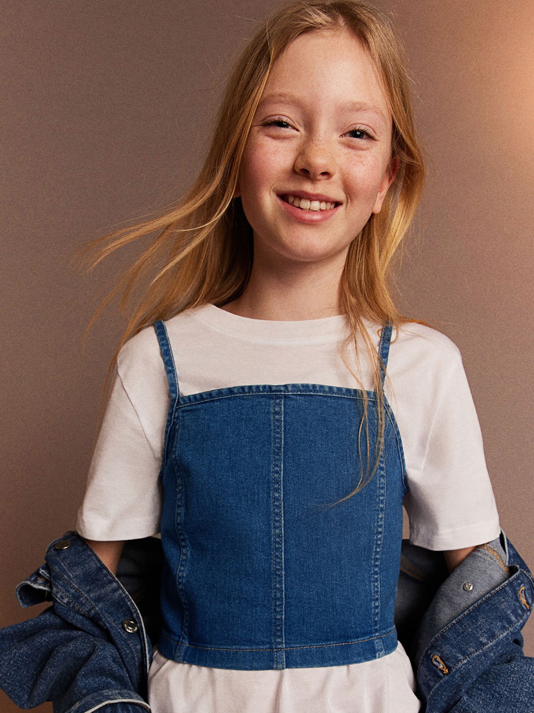 

H&M Gilrs Denim Strappy Top, Blue