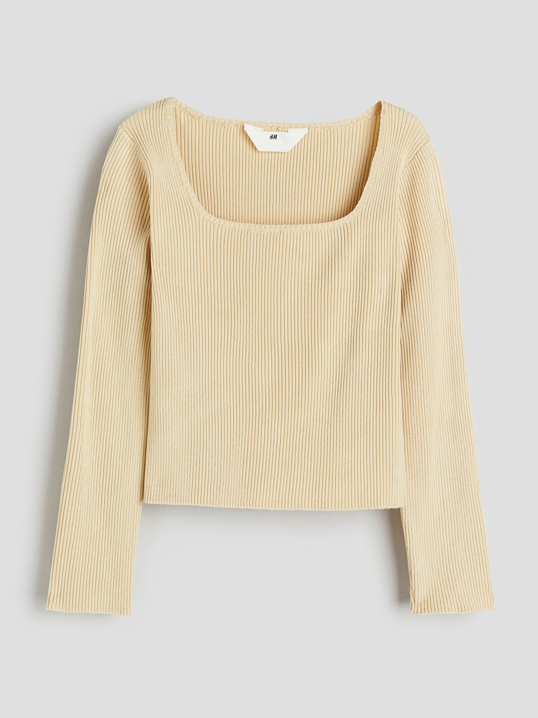 

H&M Girls Rib-Knit Jumper, Yellow