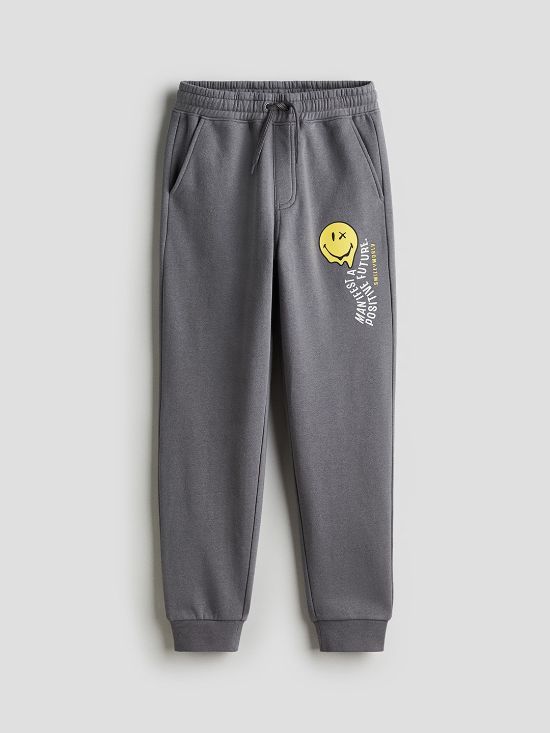 

H&M Boys Printed Joggers, Grey