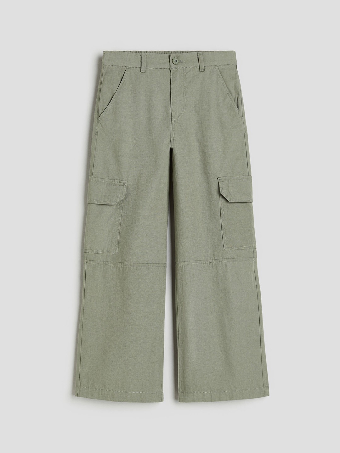 

H&M Girls Wide Cargo Trousers, Green