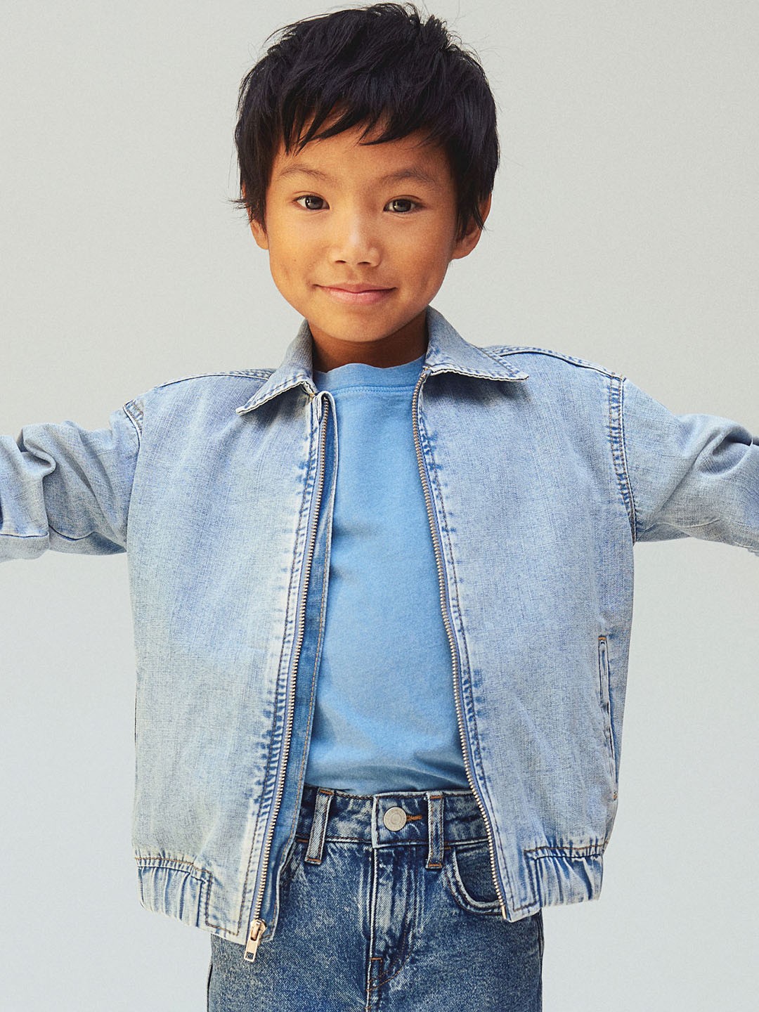 

H&M Boys Collared Denim Jacket, Blue