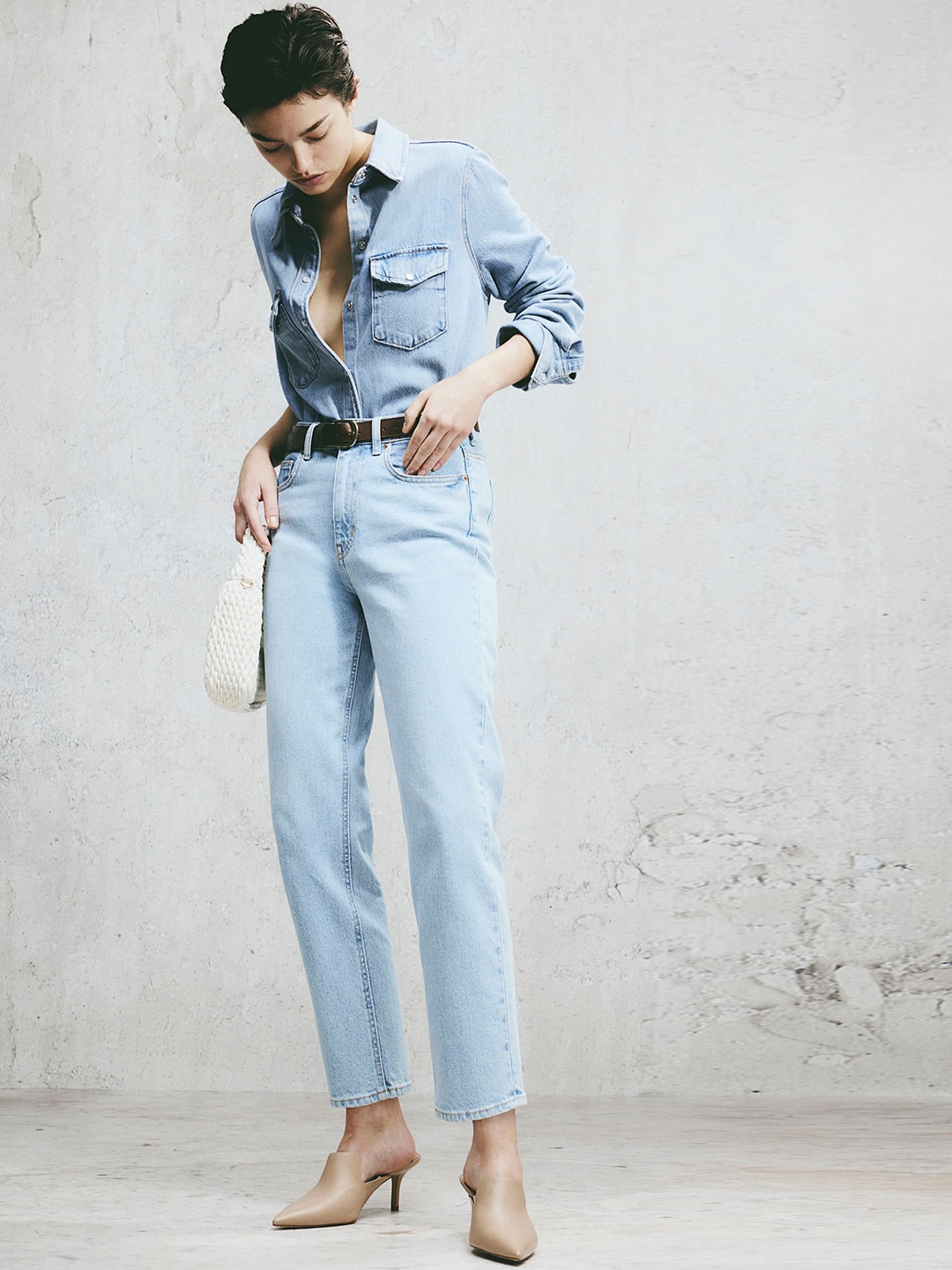 

H&M Women Slim Straight High Ankle Jeans, Blue