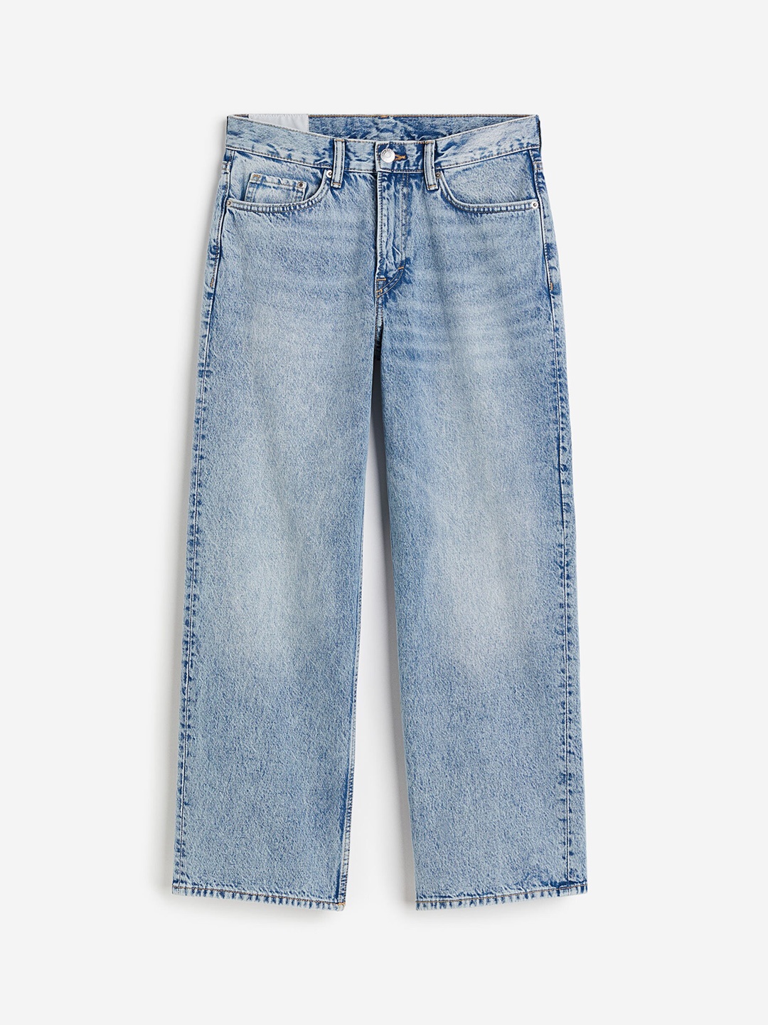 

H&M Men Pure Cotton Straight Relaxed High Jeans, Blue