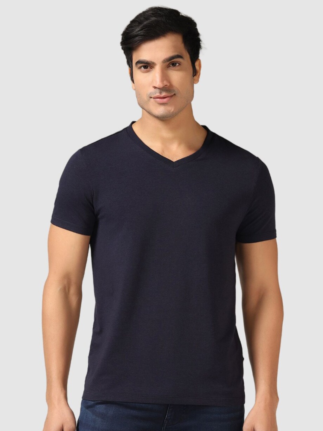 

Blackberrys V-Neck Cotton Slim Fit T-shirt, Blue