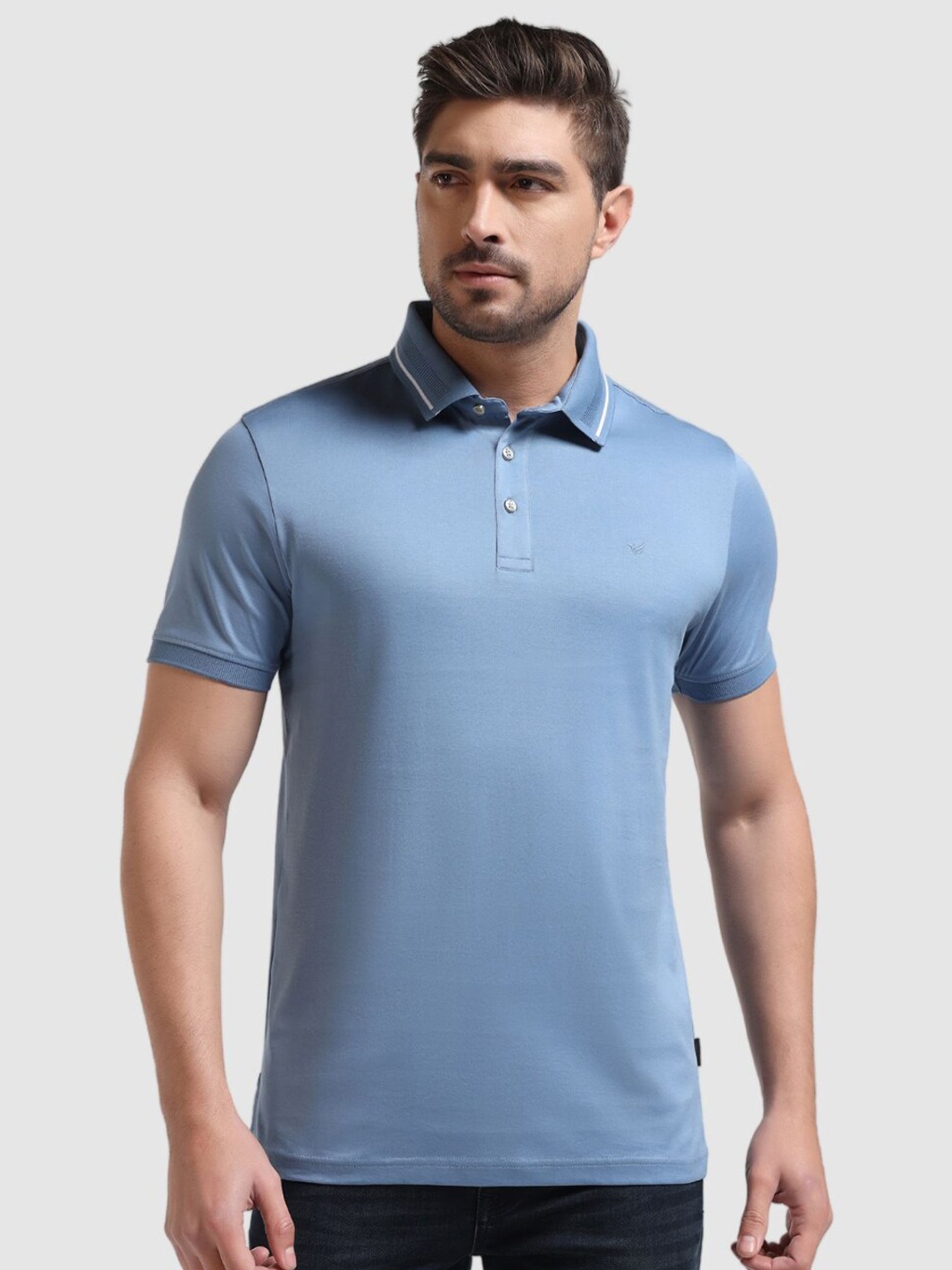 

Blackberrys Polo Collar Cotton Slim Fit T-shirt, Blue