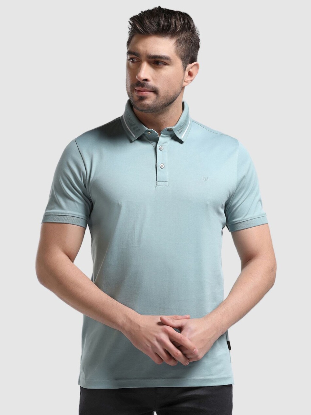 

Blackberrys Polo Collar Slim Fit Cotton T-shirt, Green