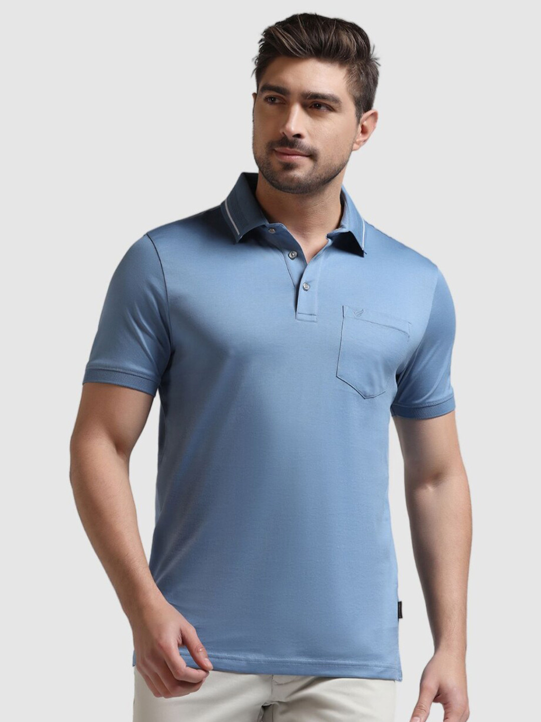 

Blackberrys Polo Collar Slim Fit Cotton T-shirt, Blue