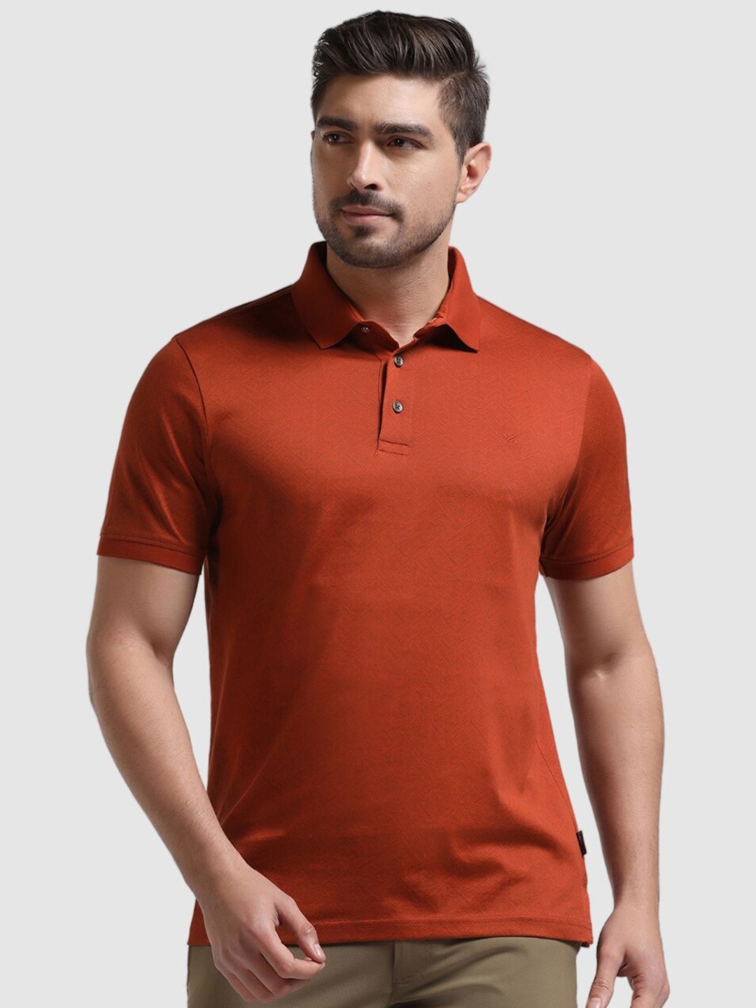 

Blackberrys Polo Collar New Basics Slim Fit Cotton T-shirt, Rust