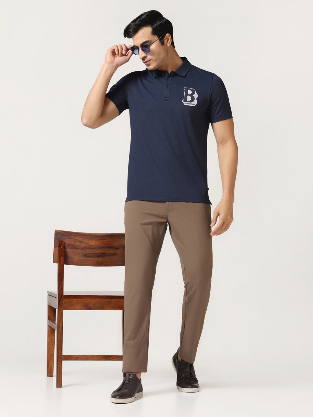 

Blackberrys Polo Collar Slim Fit Cotton T-shirt, Navy blue