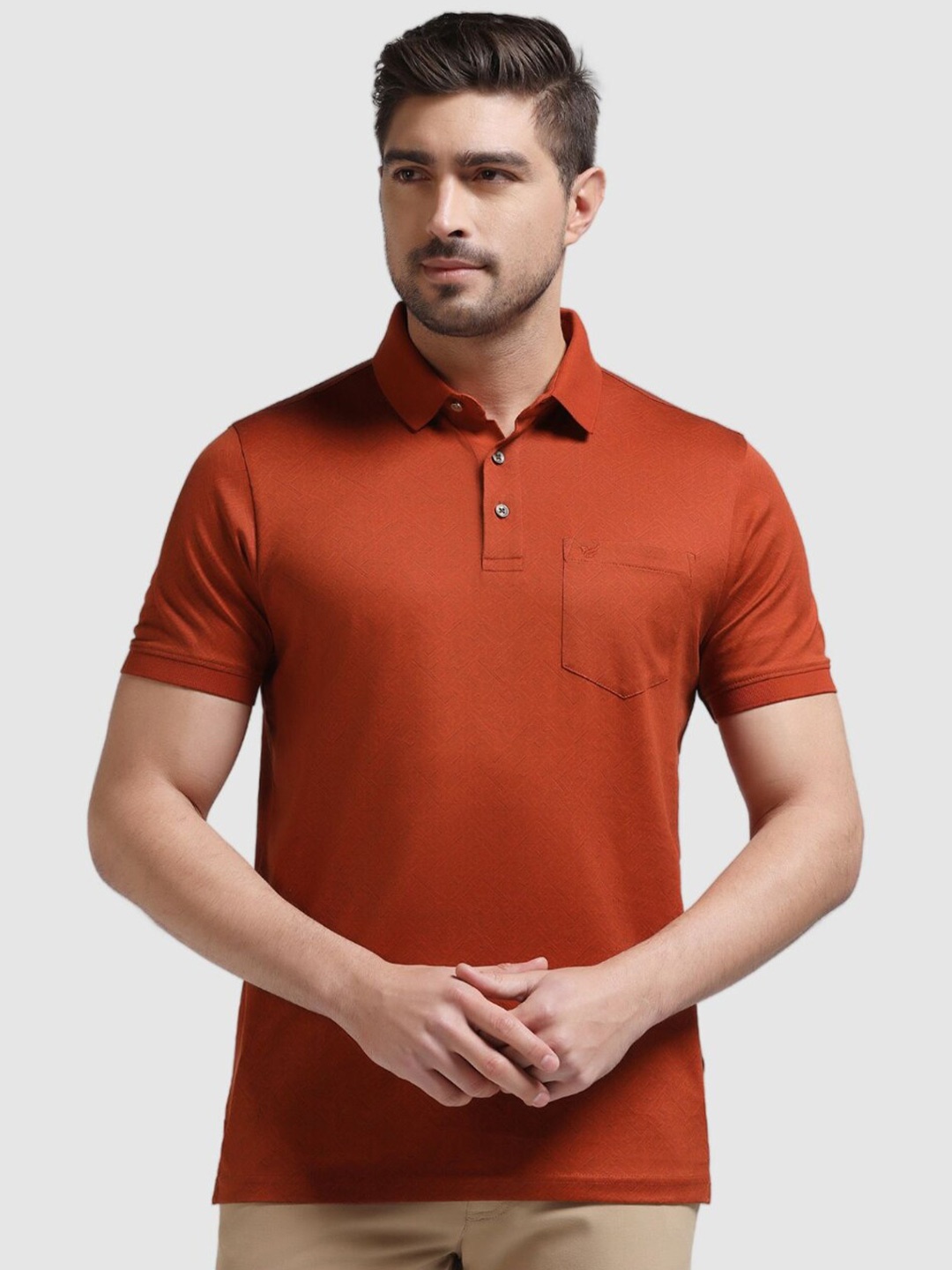 

Blackberrys Polo Collar Slim Fit Cotton T-shirt, Rust