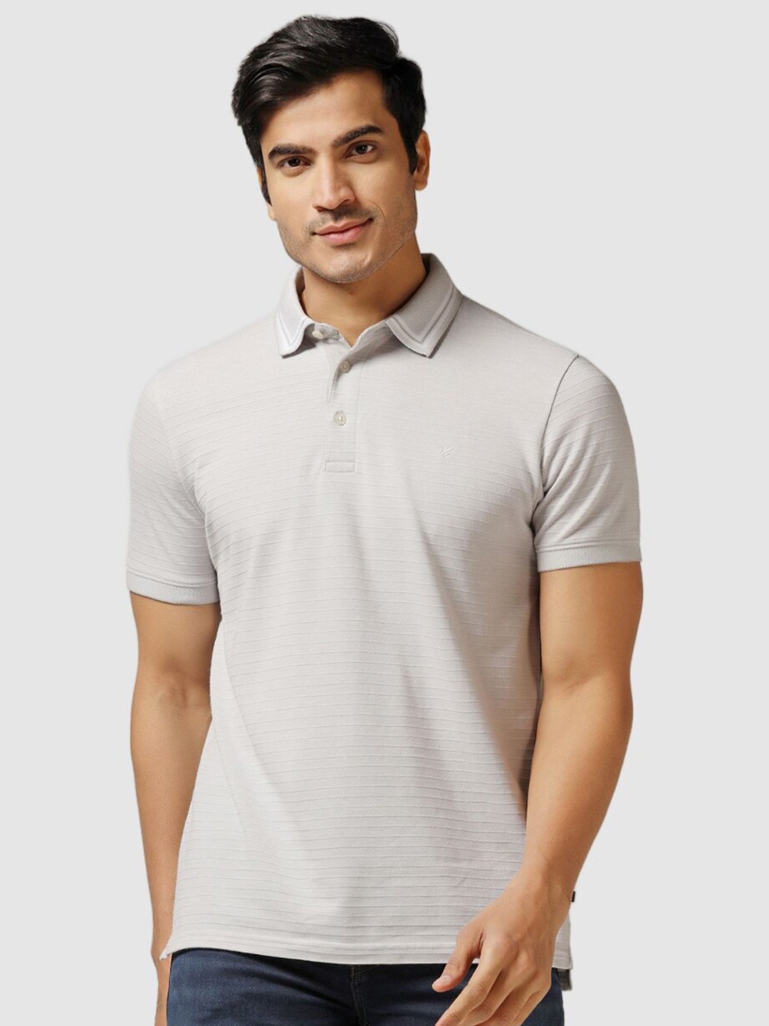 

Blackberrys Polo Collar Slim Fit Cotton T-shirt, Grey