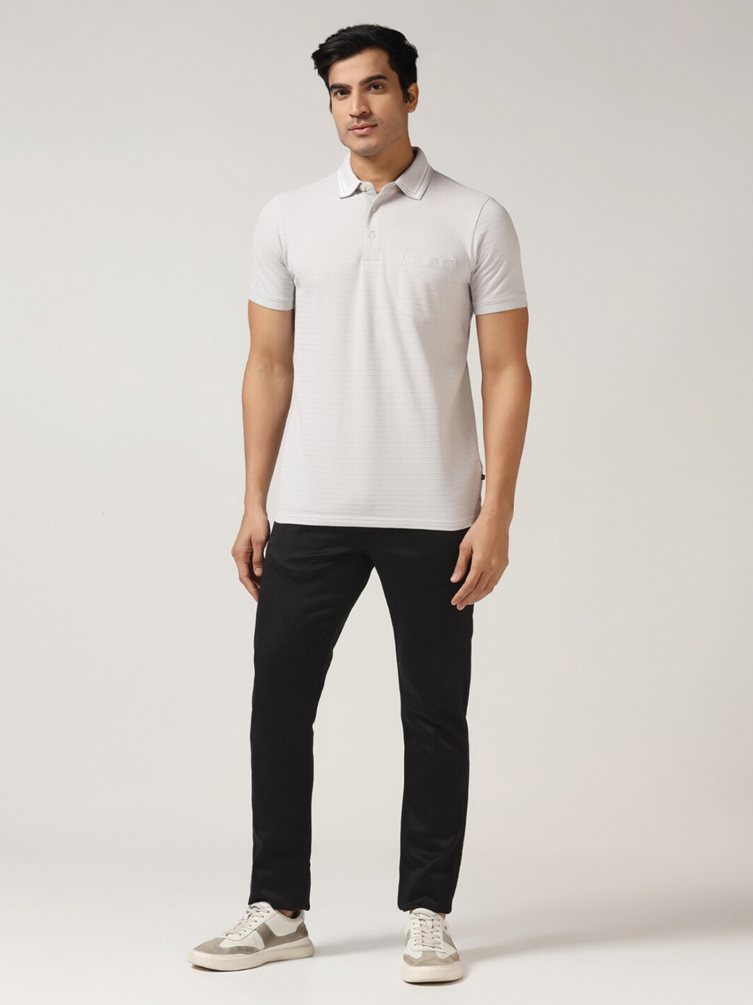 

Blackberrys Polo Collar Slim Fit Cotton T-shirt, Grey