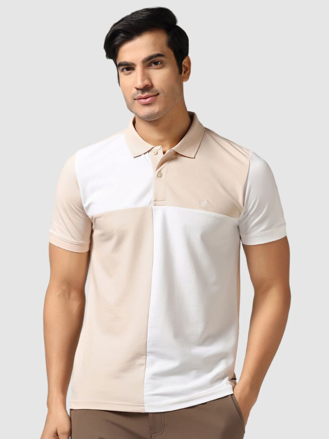 

Blackberrys Colourblocked Polo Collar Slim Fit T-shirt, Peach