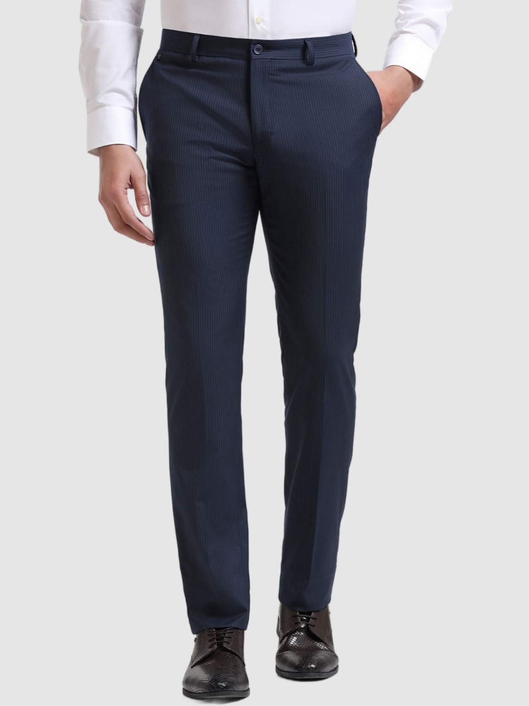

Blackberrys Men Slim Fit Formal Trousers, Navy blue