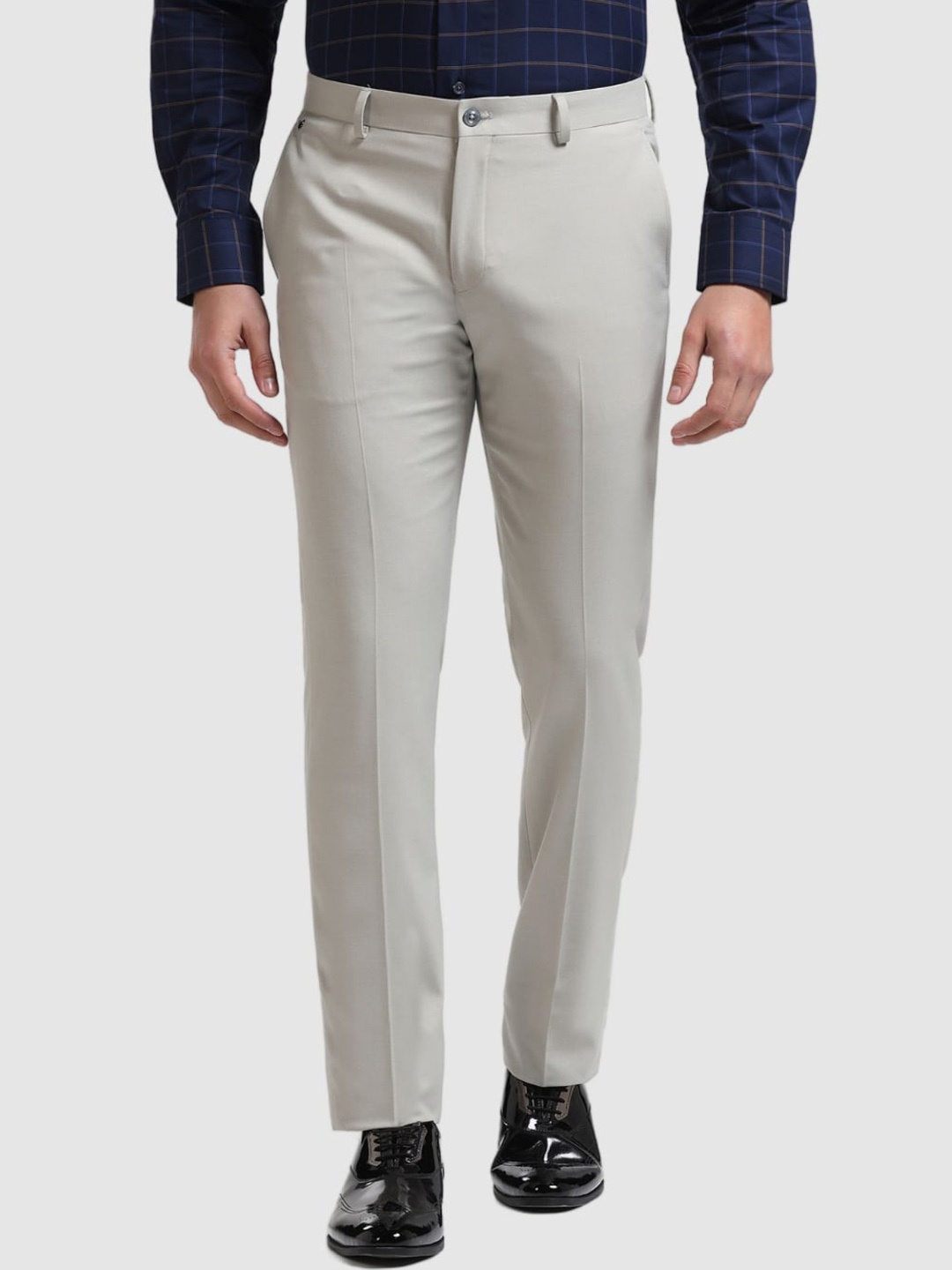 

Blackberrys Men Slim Fit Formal Trousers, Grey