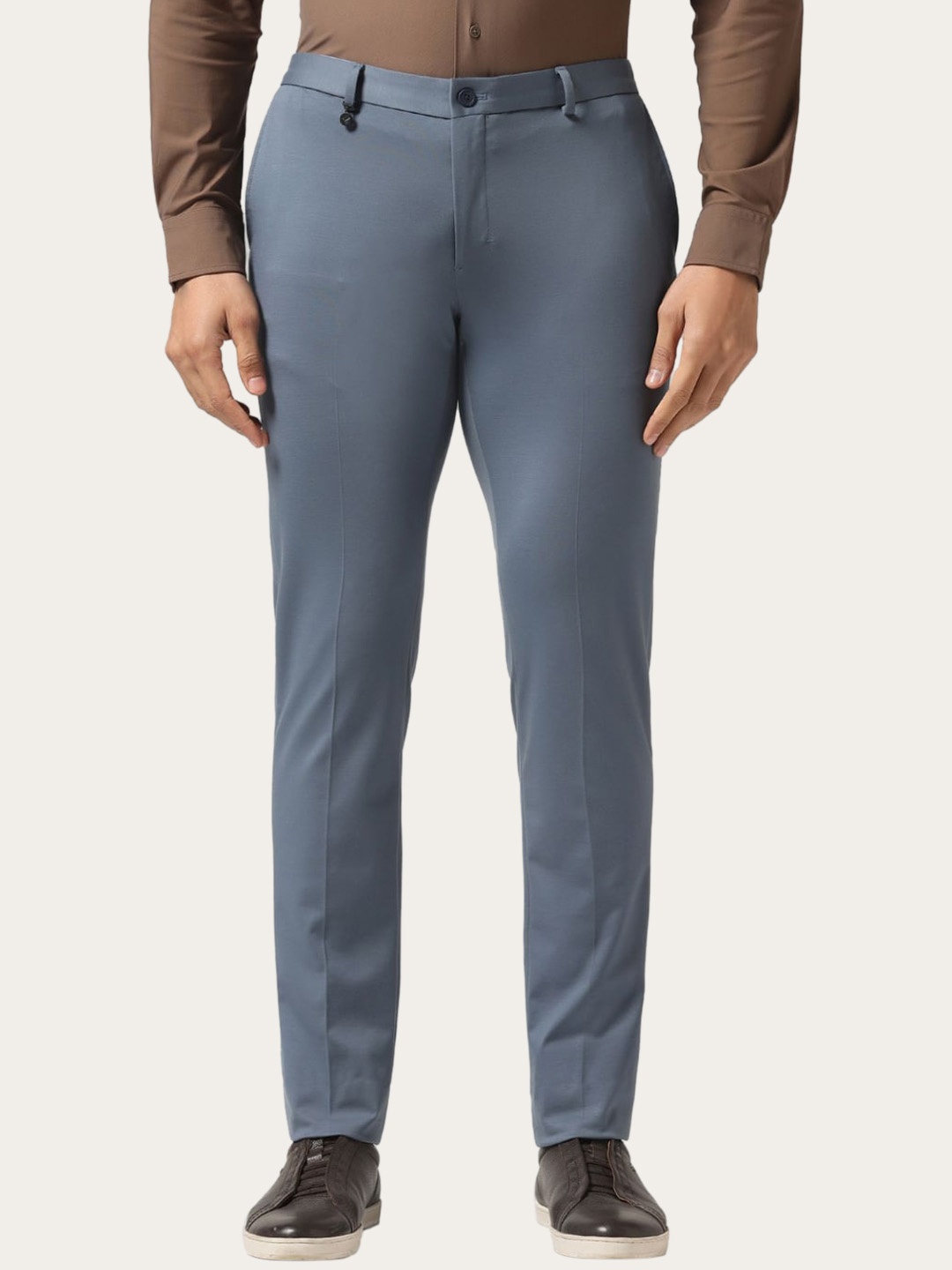 

Blackberrys TechPro Men Sky Blue Solid Formal Trouser