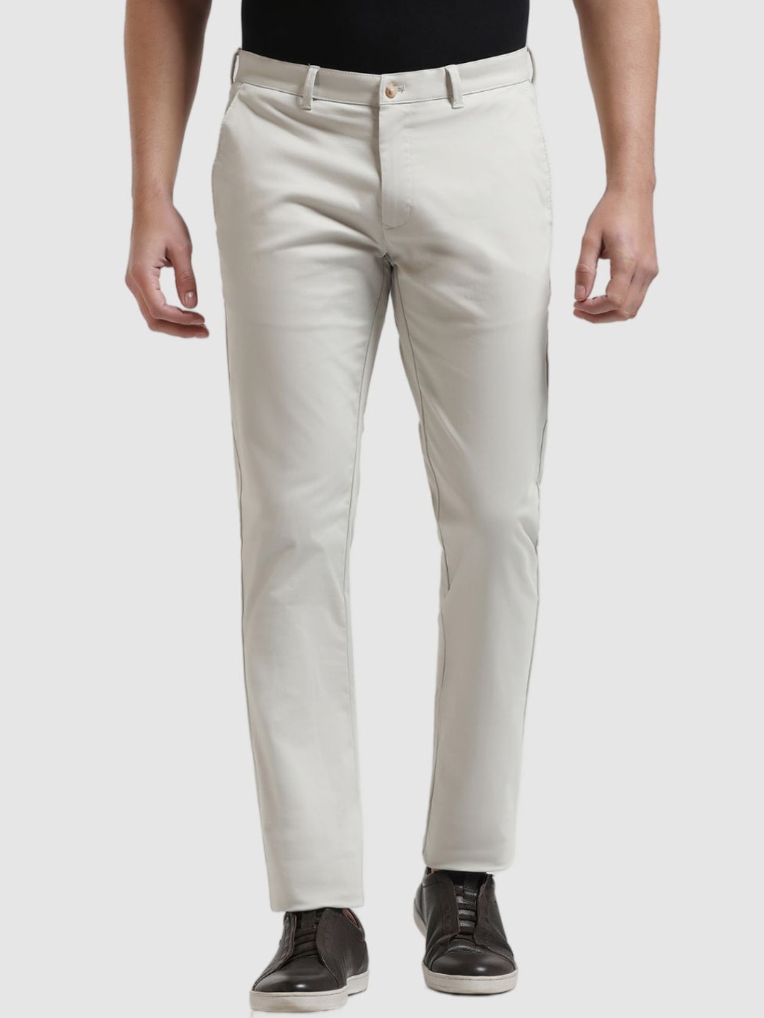 

Blackberrys Men Slim Fit Low-Rise Regular Trousers, Beige