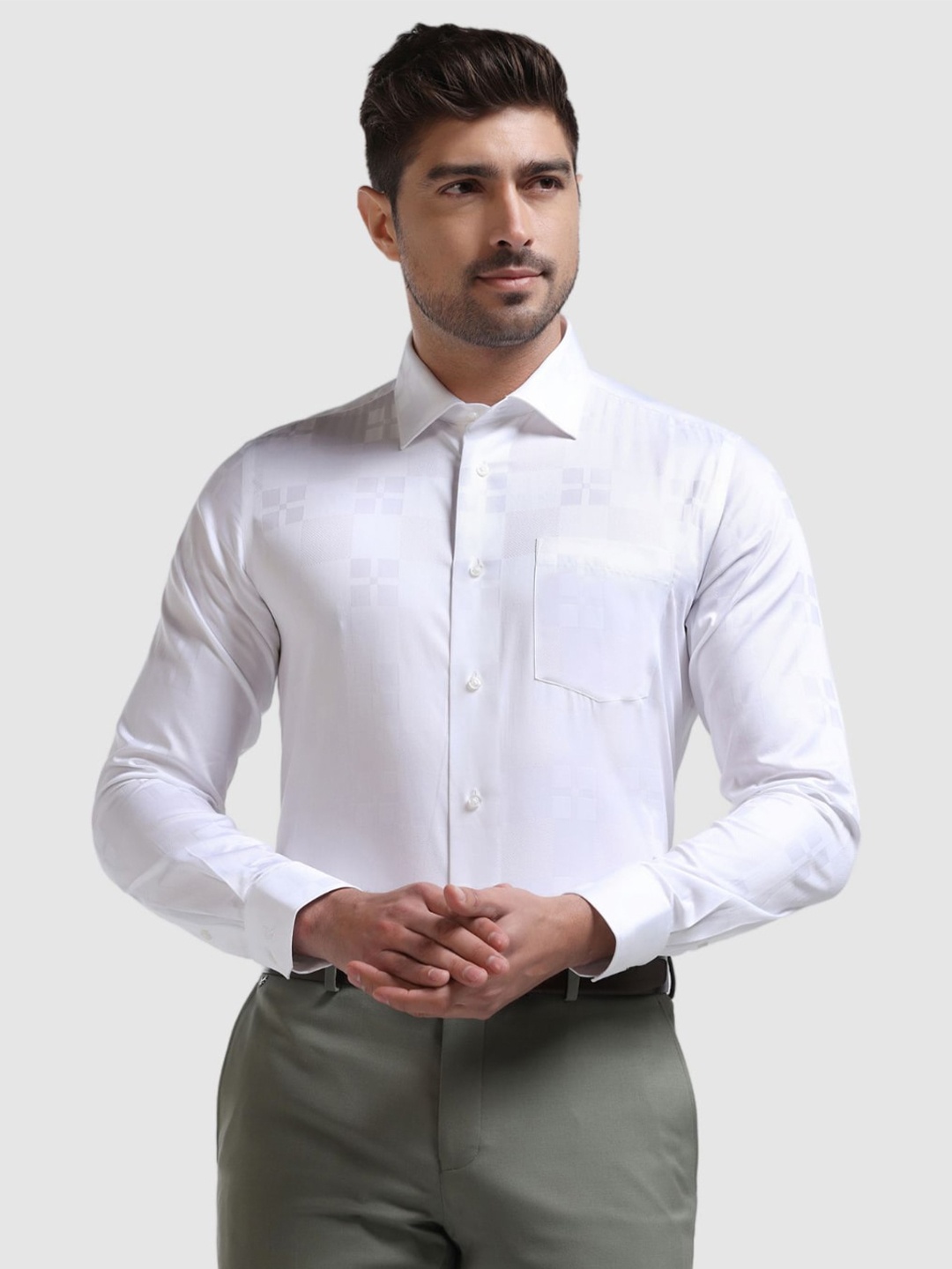 

Blackberrys India Slim Fit Spread Collar long Sleeves Cotton Formal Shirt, White